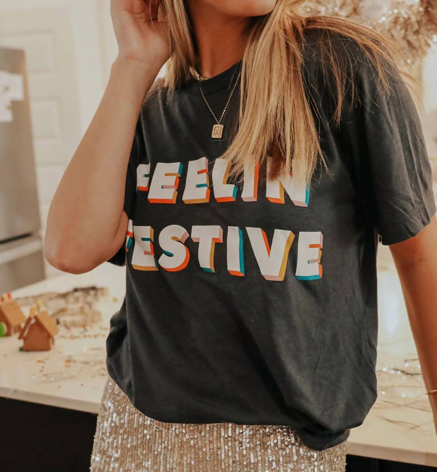 Friday + Saturday - Feelin' Festive Short Sleeve Tee