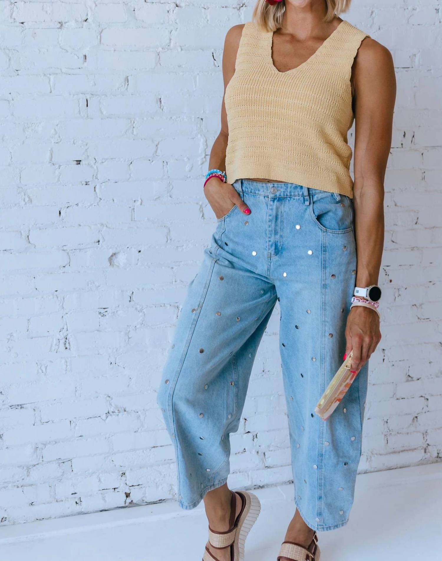 Klesis - Ella Studded Barrel Jeans