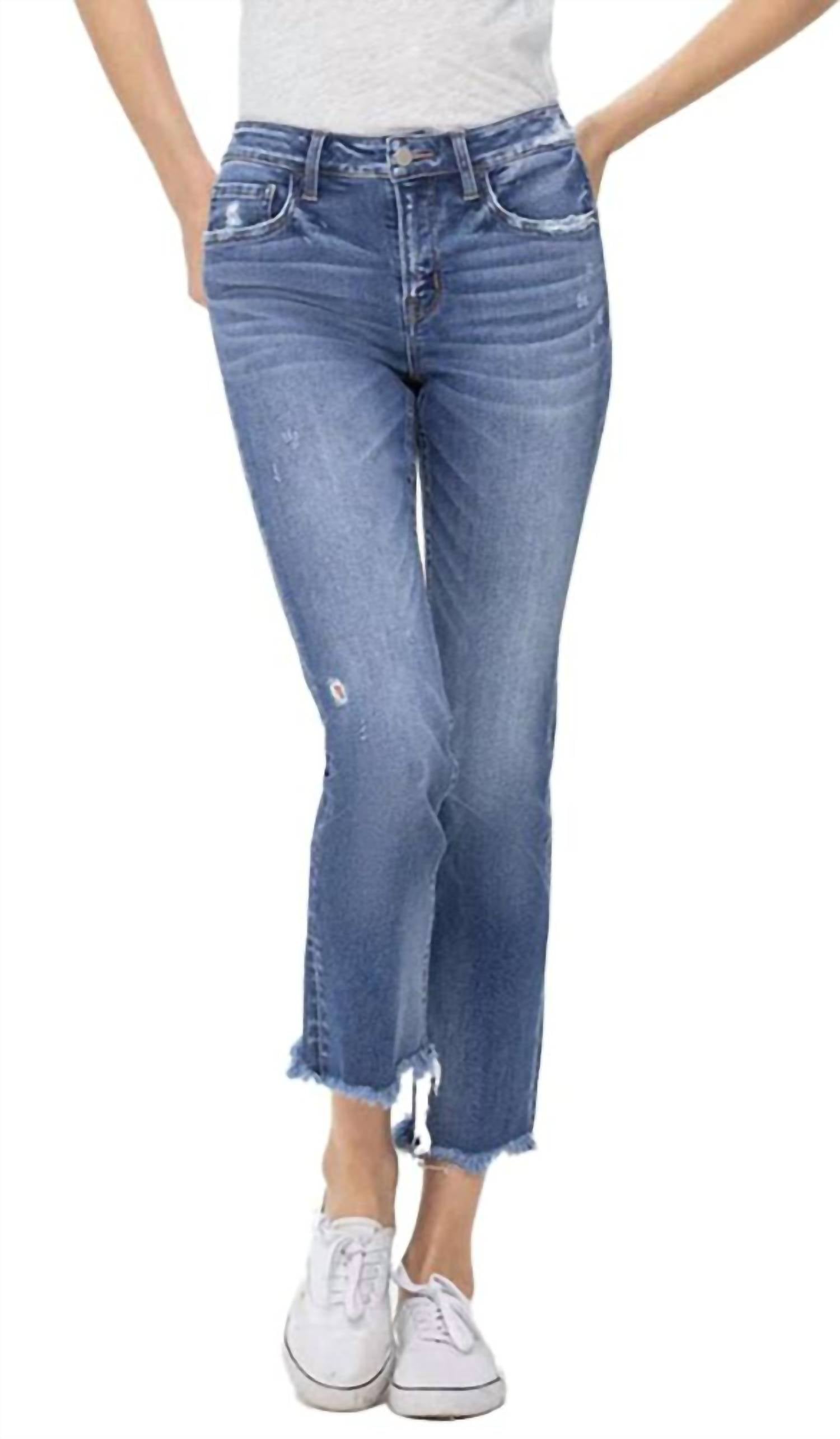 FLYING MONKEY Women's Mid-rise Slim Straight Jeans in congenial - women's jeans