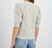 Rails Isla Daisy Button Down Cardigan in grey - women's cardigan - detail view