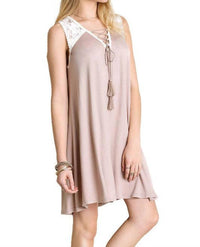 Umgee - Lace Up Tassel Tie Dress