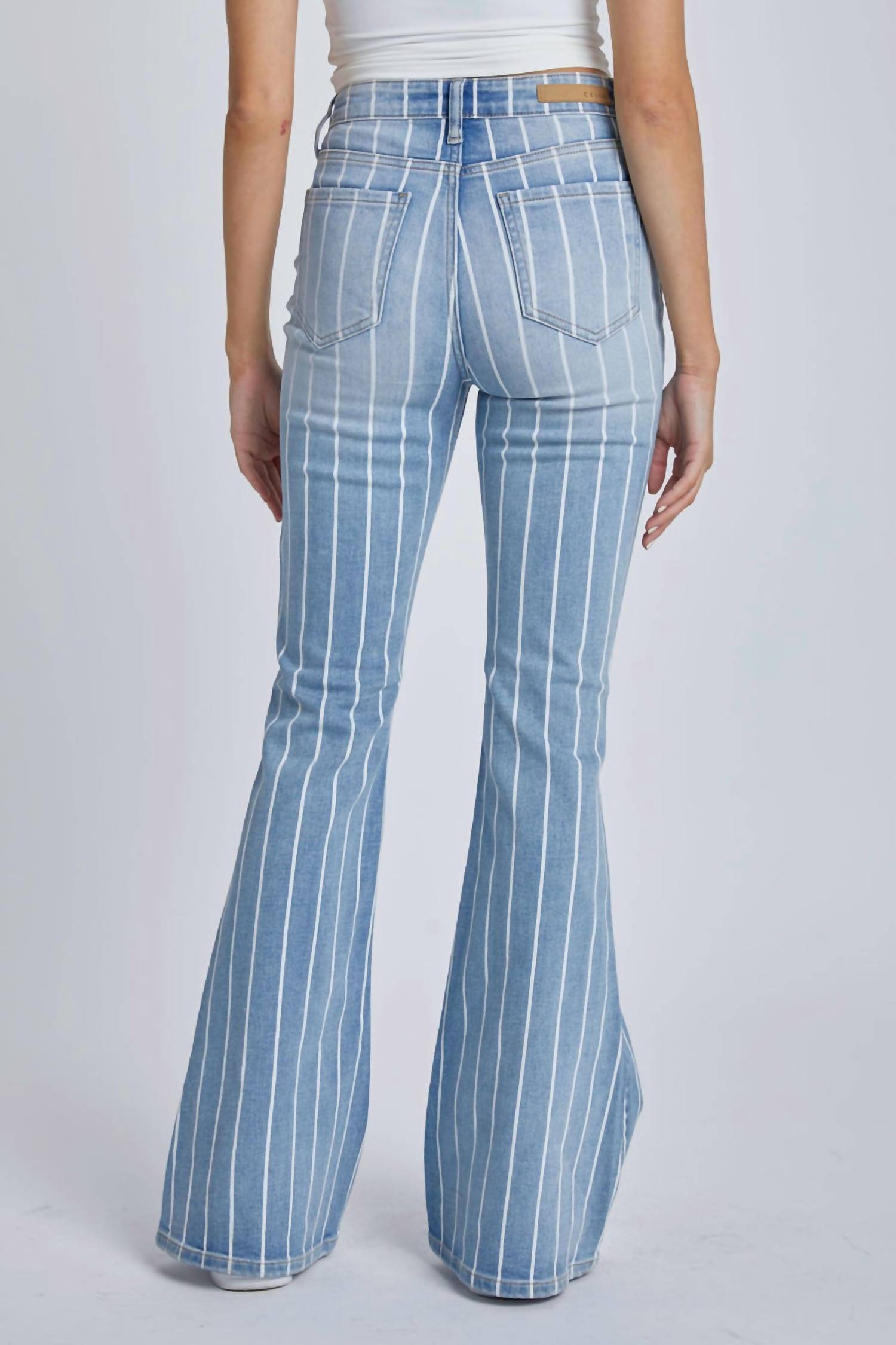 Cello - Vertical Striped High Rise Super Flare