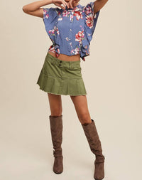 Listicle - Floral Flutter Sleeve Blouse