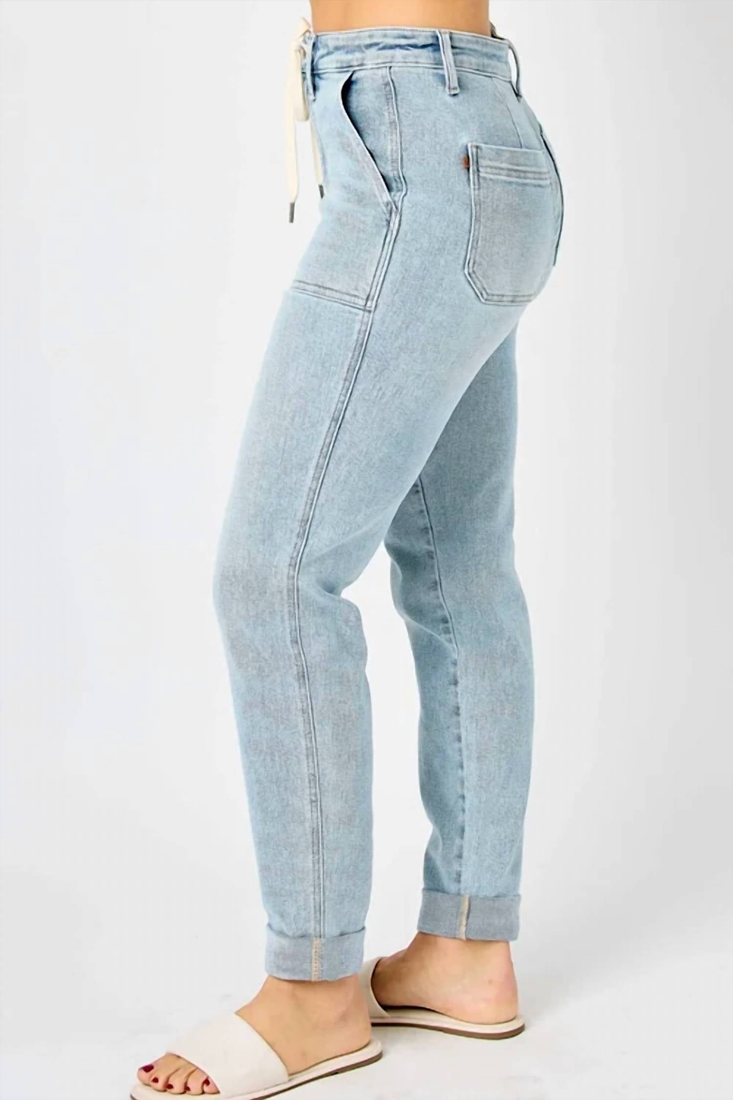 Judy Blue - Women's High Waist Vintage Double Cuff Jogger