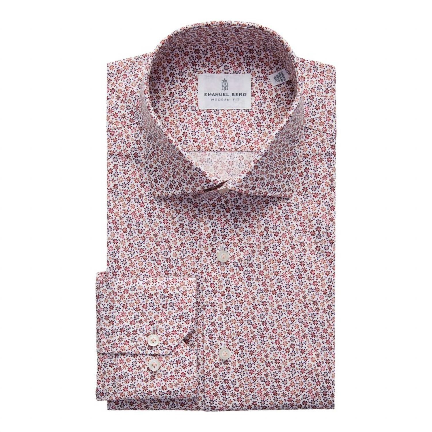Emanuel Berg Mr Crown Floral Print Shirt in red - men's shirt - alternate view