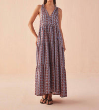 OMIKA Emery Maxi Dress in omari hibiscus - women's dress