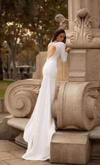 Giovanna Alessandro - Long Sleeved Crepe Bridal Gown