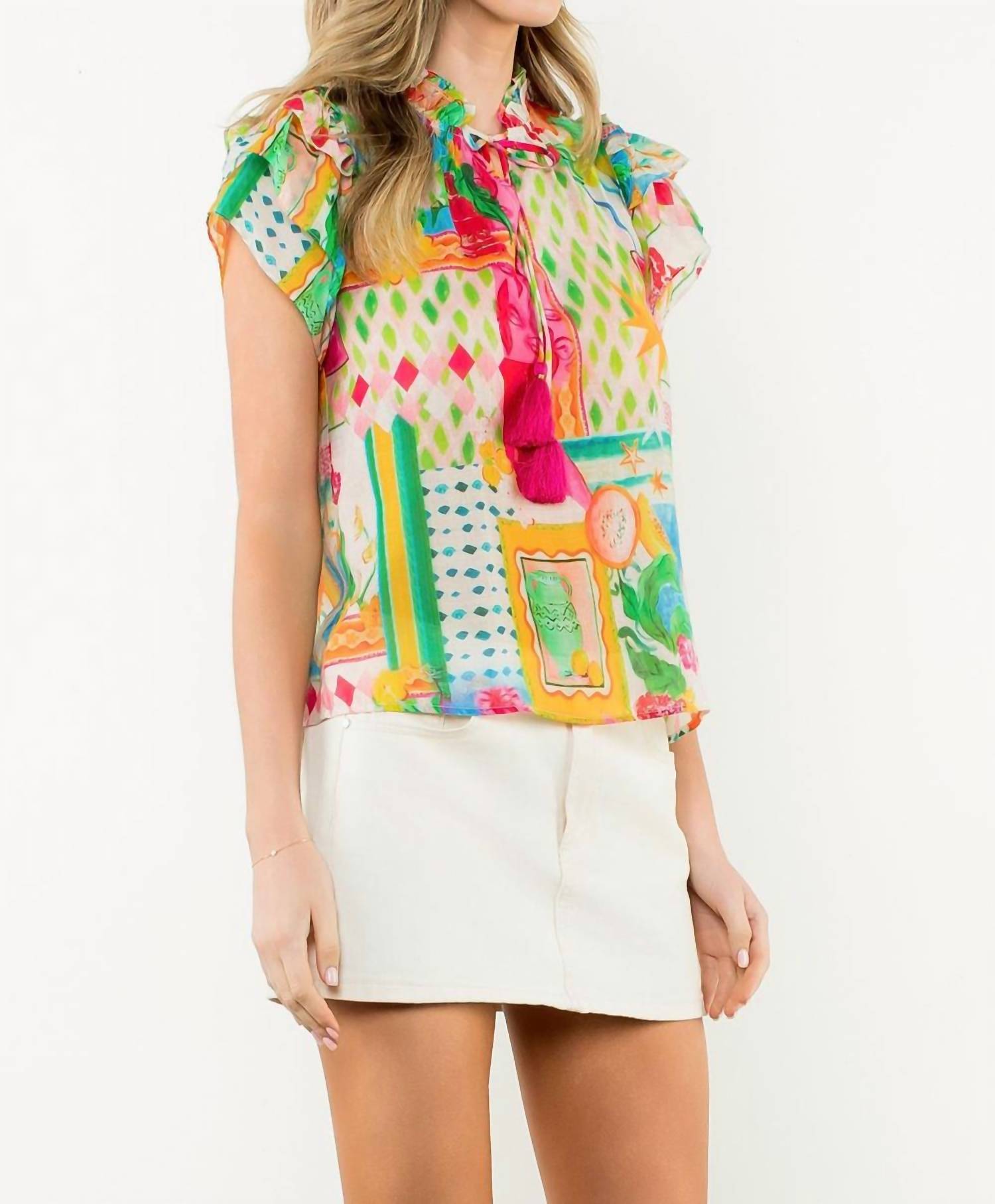 Thml - Floral Cap Sleeve Top