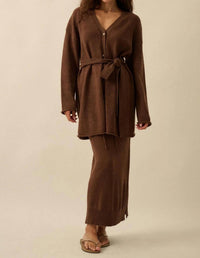 Promesa - Belted Button-front Cardigan