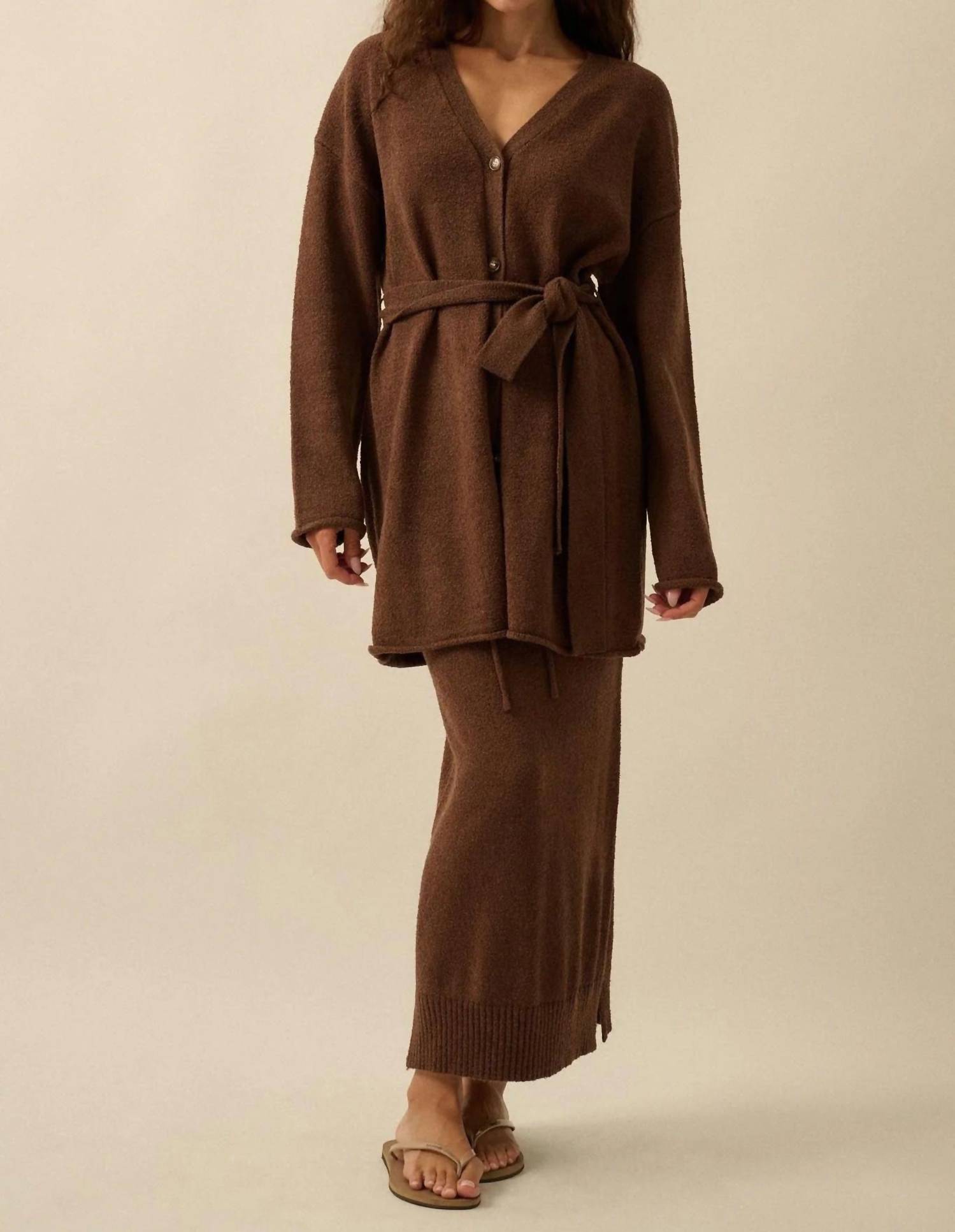 Promesa - Belted Button-front Cardigan