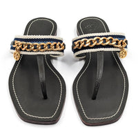 TORY BURCH Women's Mini Benton Chain Thong Sandals in poblano - women's sandal - alternate view