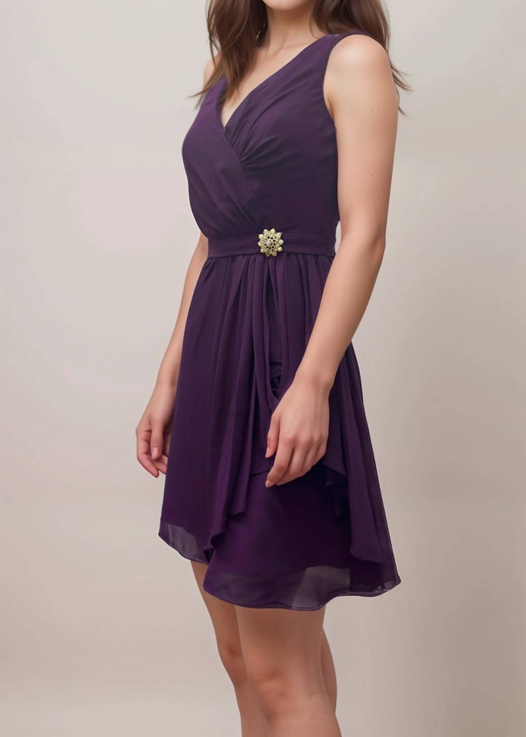 Last Dress - Mirabella Brooch Drape Mini Dress