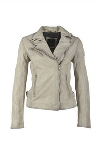 MAURITIUS Women's Maysie Rf Leather Jacket in off white - women's jacket