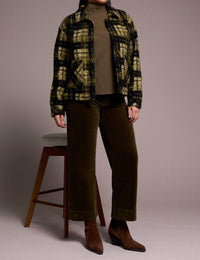 Tribal - Textured Plaid Lined Button-front Jacket