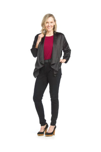 Papillon - Satin Blazer With Ruched Sleeves