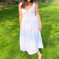 NIBI MTK Louisa Eyelet Midi Dress in white - women's dress - view 4