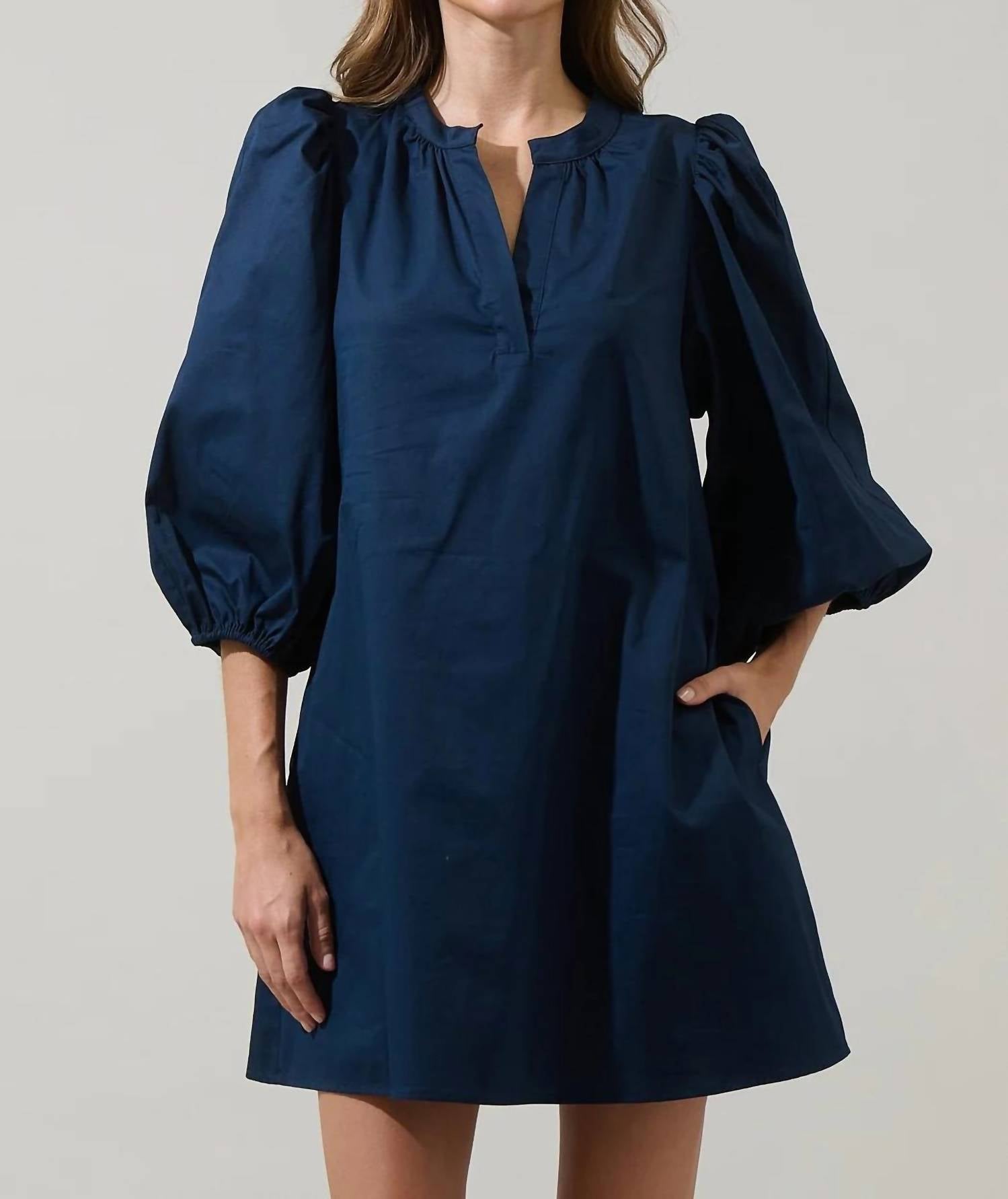 Sugarlips - Victoria Shift Split Neck Mini Dress