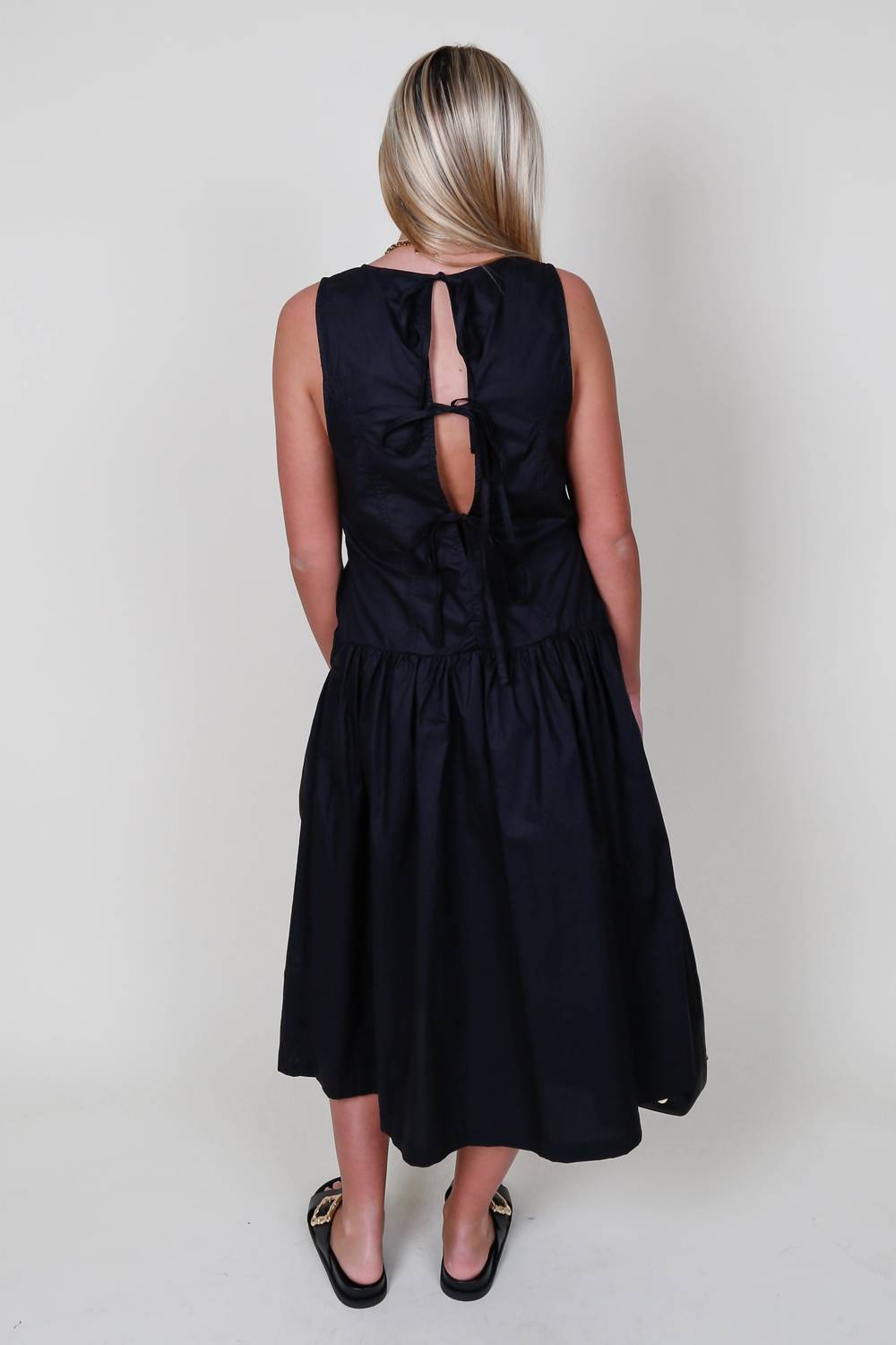 En Saison - Poplin Drop Waist Midi Dress