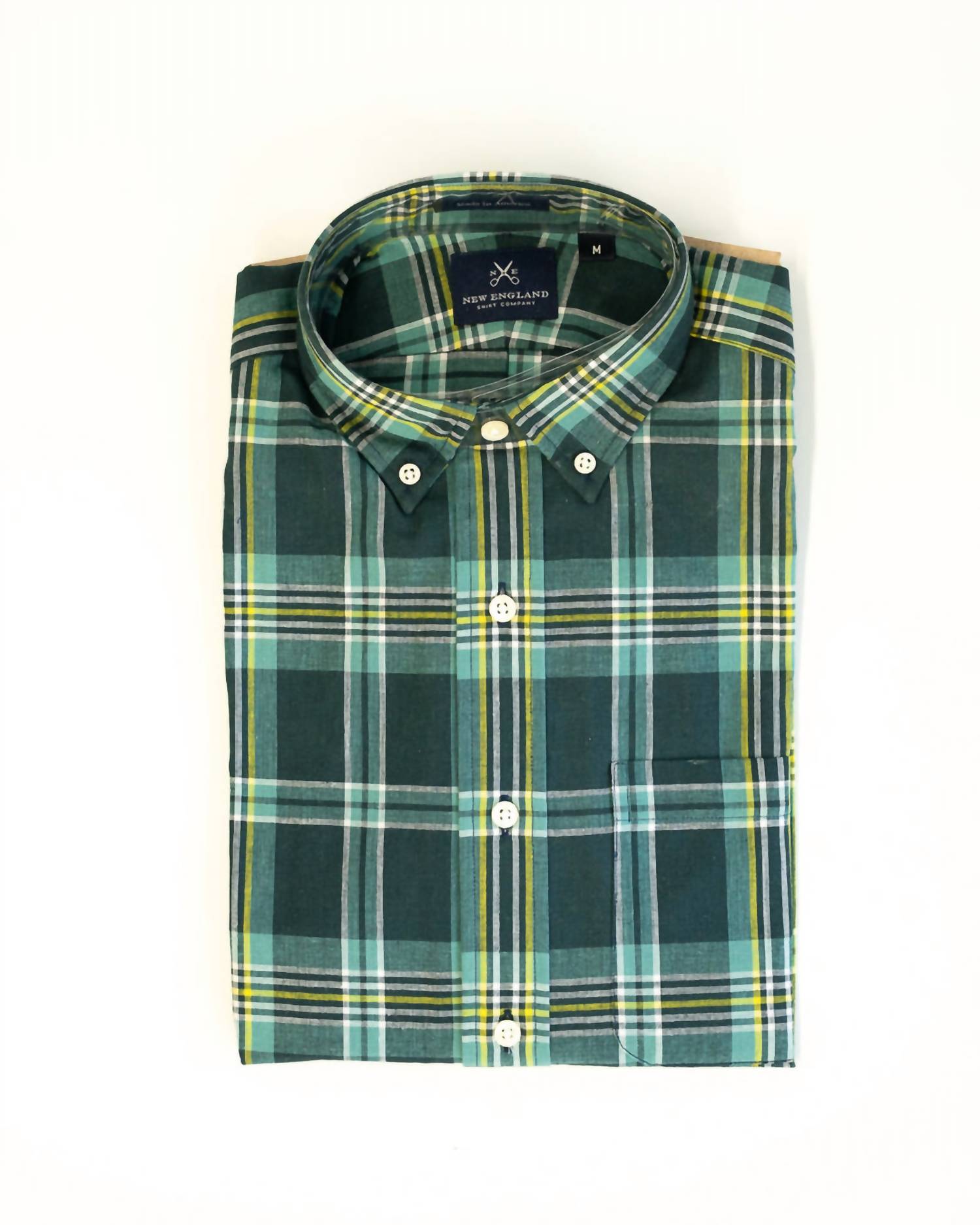 New England Shirt Company - Men's Authentic Madras Long Sleeve Button Down Shirt