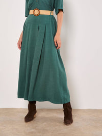 Apricot - Belted Midi Skirt