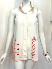Alamwar - Manju Tomato Embroidery Top