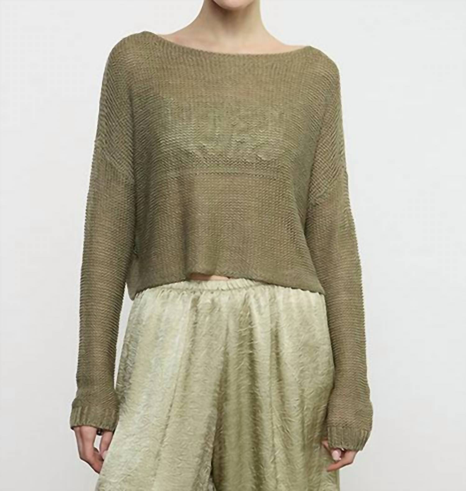 Enza Costa - Linen Open Knit Bateau Sweater