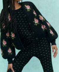 The Great. - The Carousel Puff Sleeve Cardigan