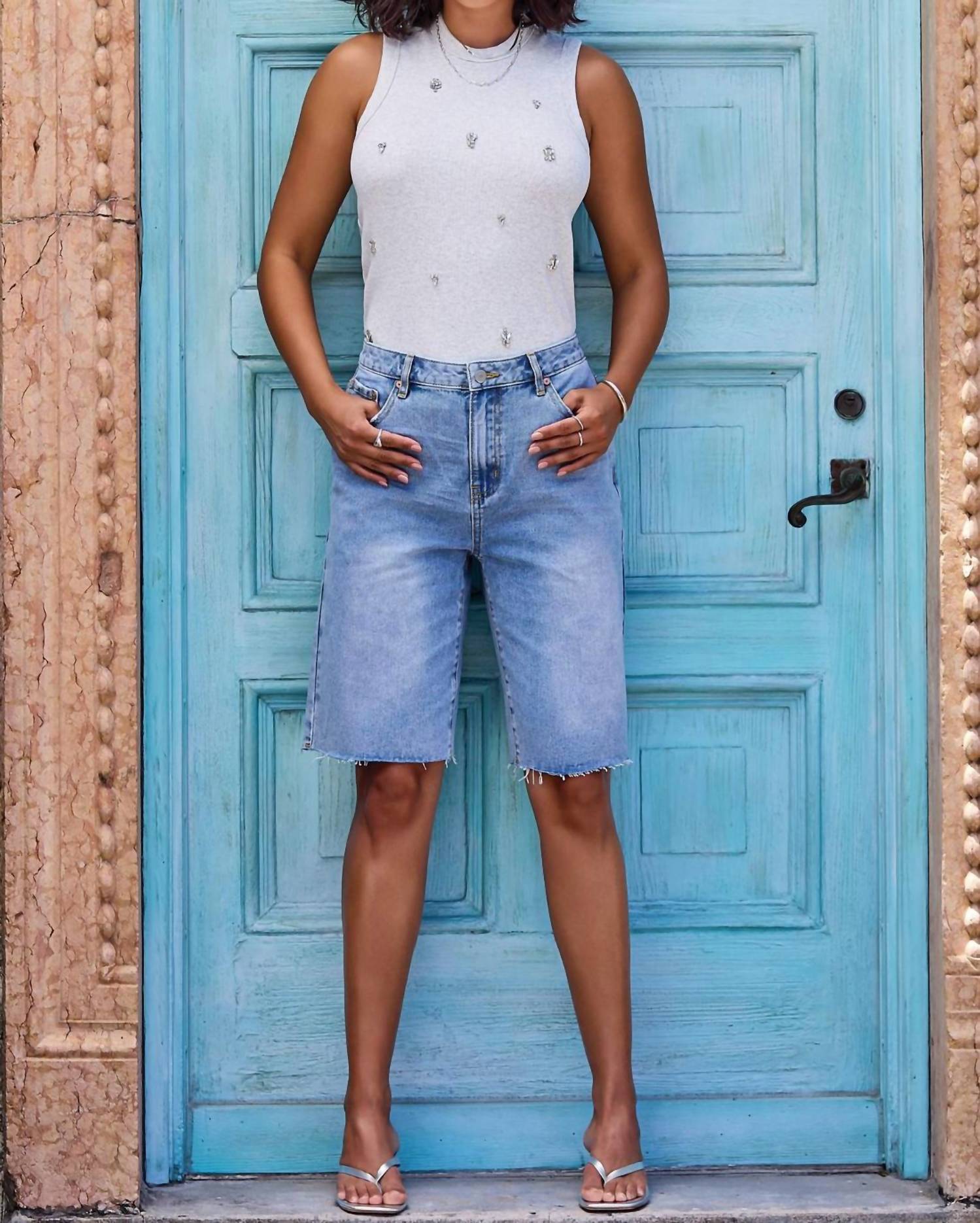 Tribal - BROOKE HUGGING WIDE DENIM JORTS