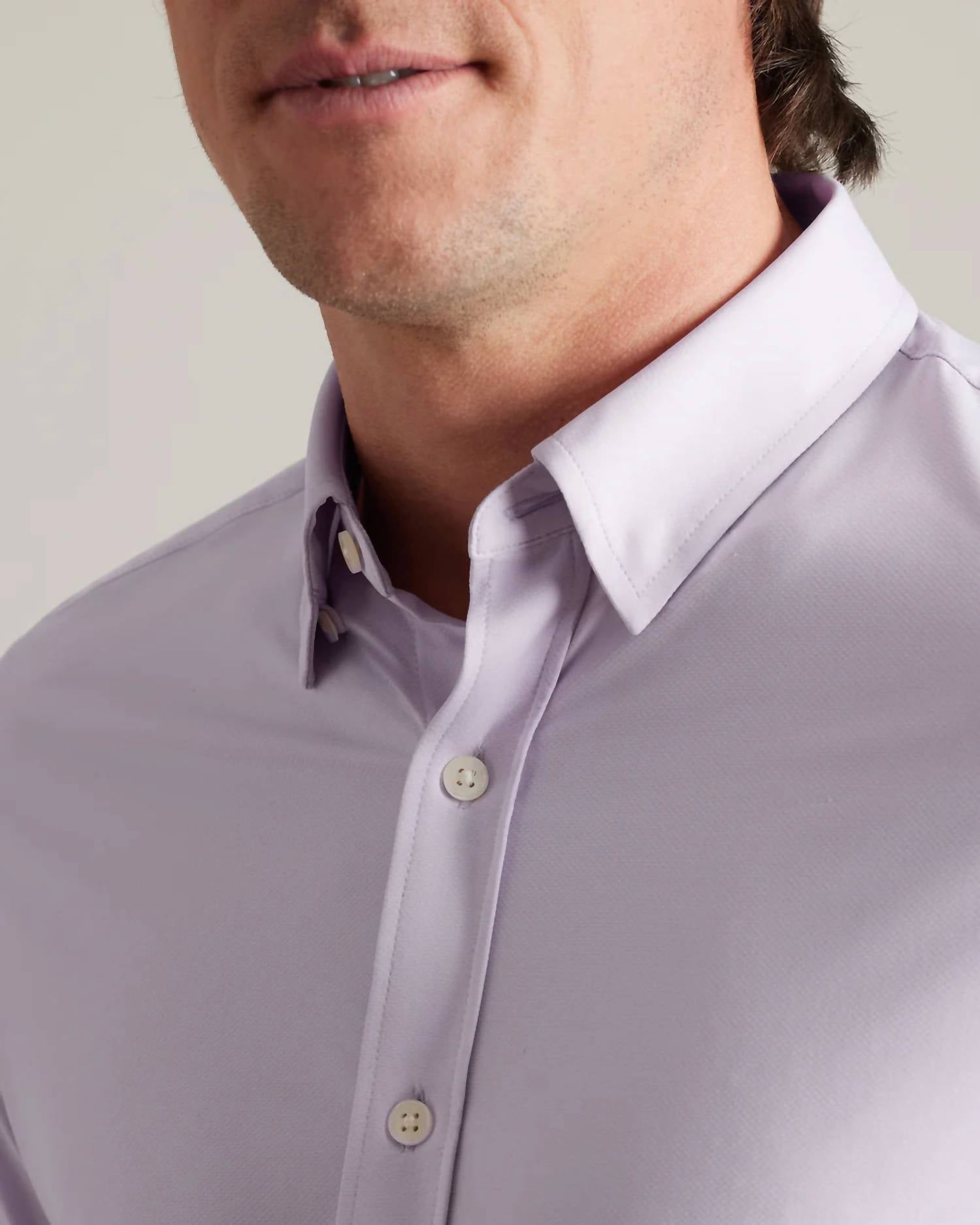 RHONE Slim Fit Commuter Shirt in lavender dusk - women's long sleeve top - alternate view