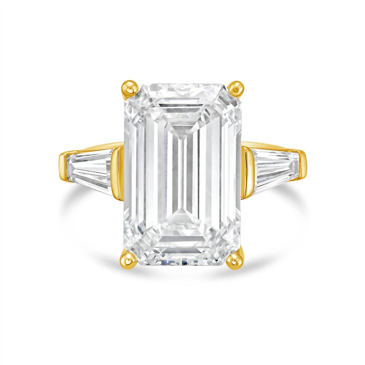 Diana M Jewels - Women's Emerald & Baguette Lab-Grown Diamond Fashion Ring (6.00 Ct) - Elegant