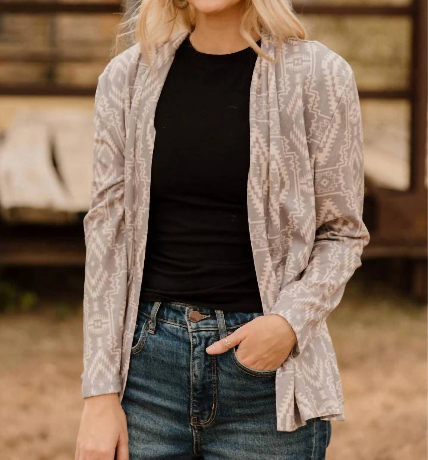 Sterling Kreek Smoke Over Sand Cardigan in beige - women's cardigan