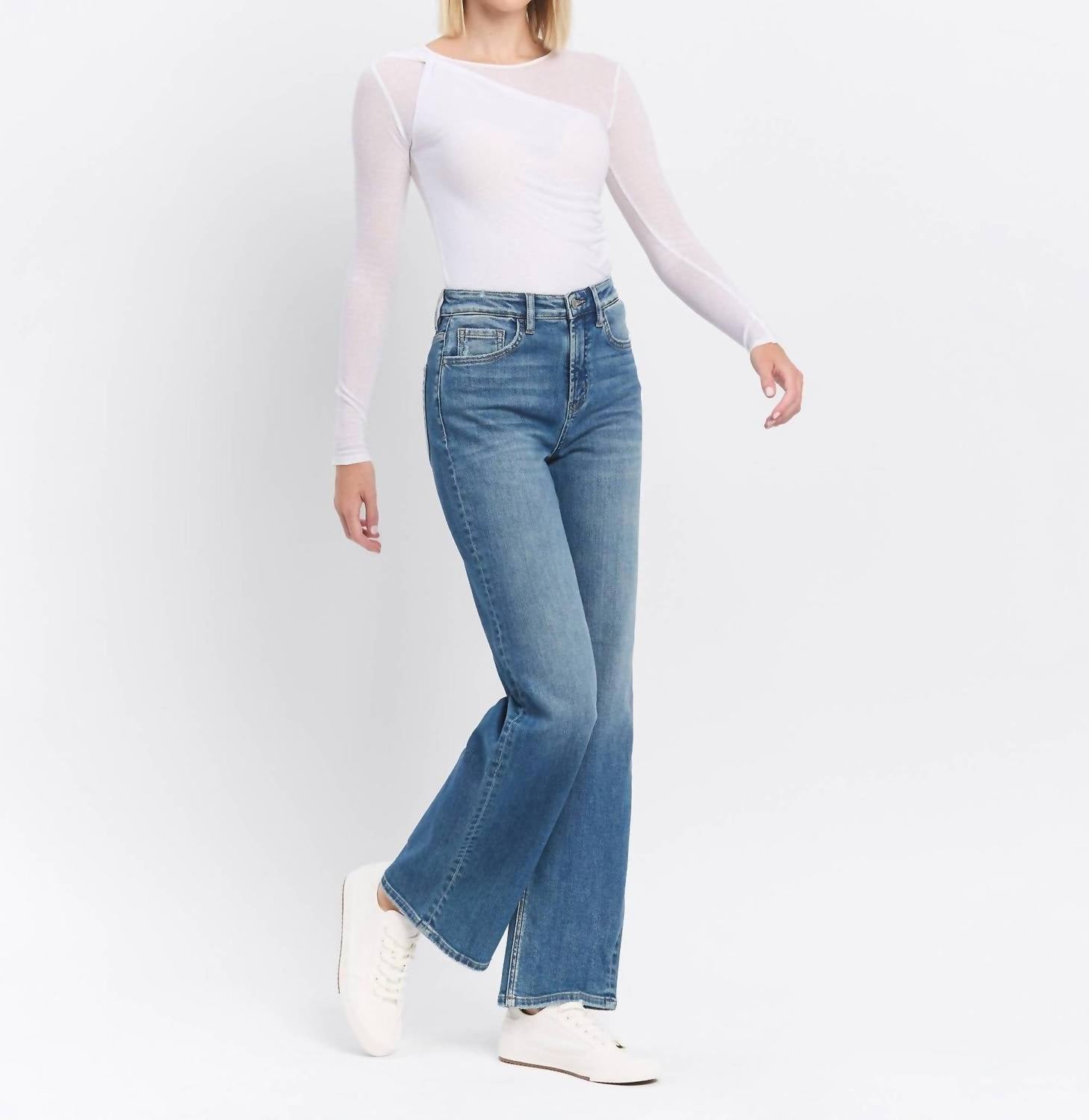 Flying Monkey - Super High Rise Wide Leg Jeans