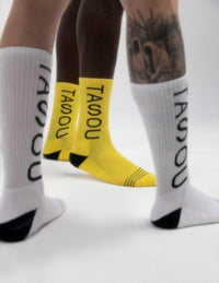 The Athletic Side Of Us Men's Art Self Printed Socks – Bold Logo Socks in white - men's item - view 4
