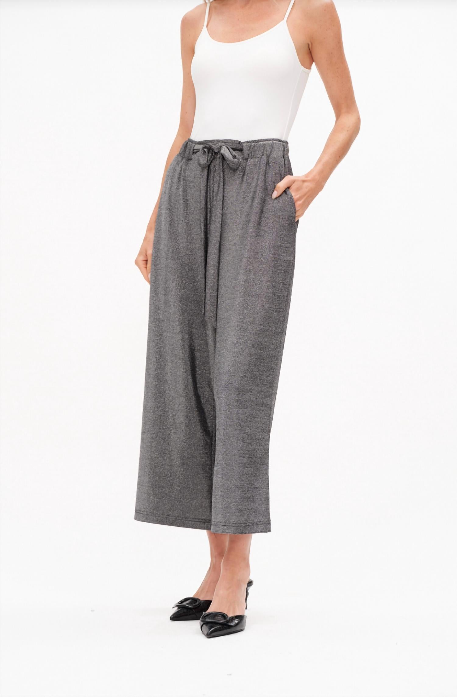 Six/Fifty - Christian Lurex Tie Front Wide Leg Knit Pant