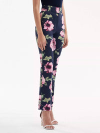 Oscar De La Renta - Zip Front Flare Leg Poppies Cotton Twill Pant