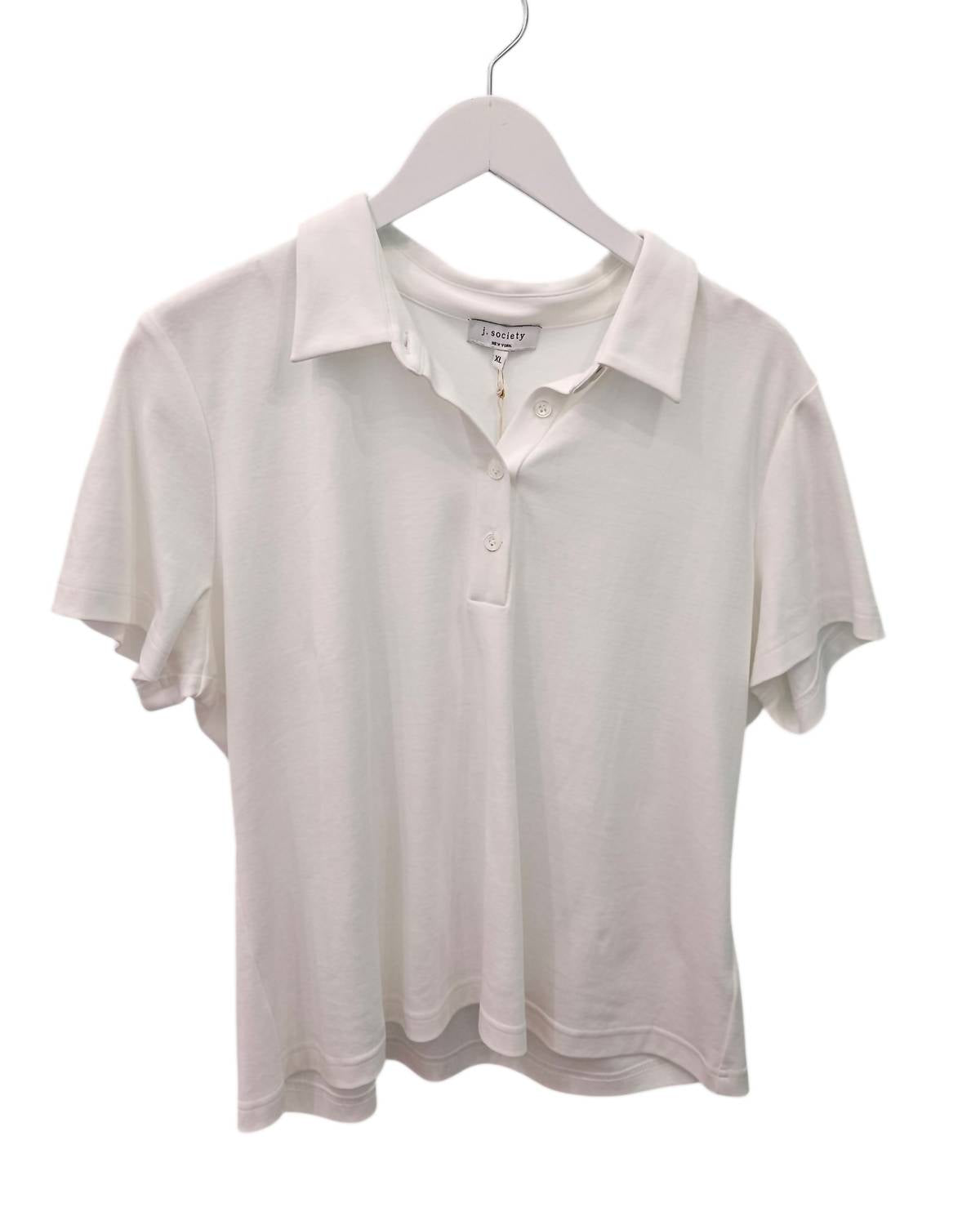 J. Society - Women's Short Sleeve Cropped Polo Top - Plus
