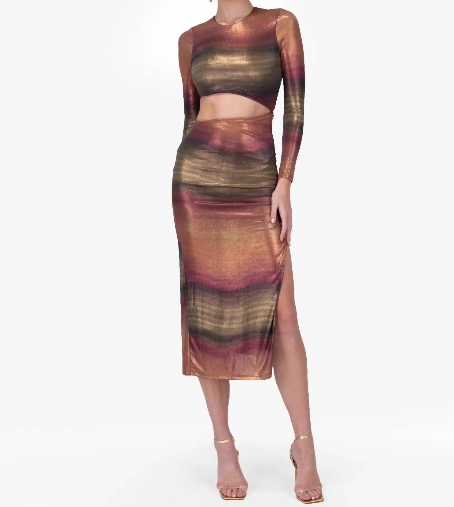 Dress Forum - Shimmering Cutout Midi Dress