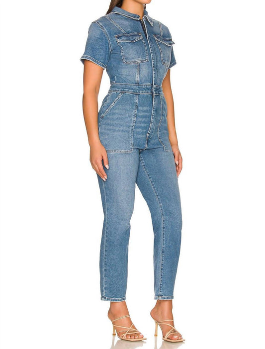 Good American - Fit For Success Short-sleeve Button-up Jumpsuit