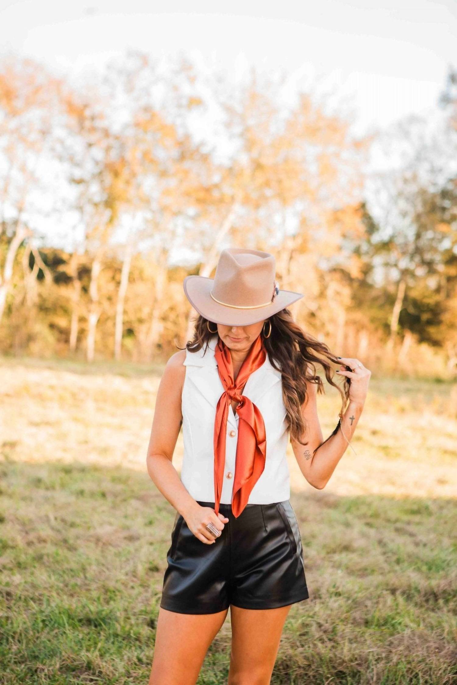 Blue B Sterling Crop Vest in white - women's shirt - detail view