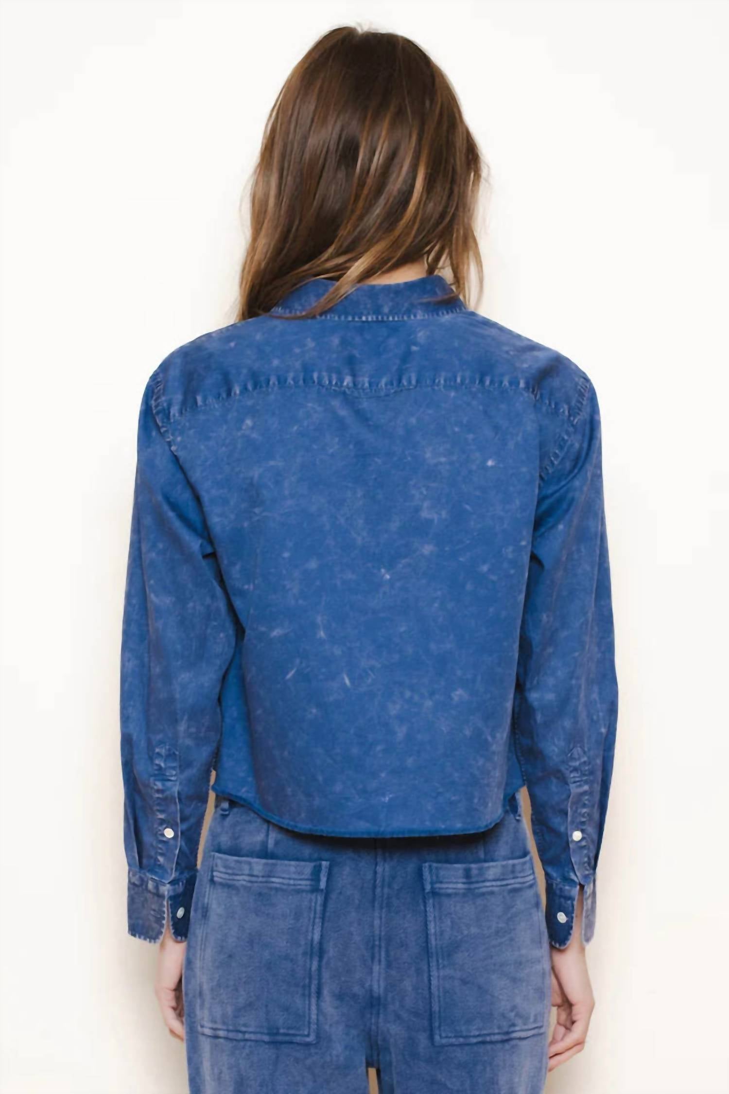 Raquel Allegra - Artist Denim Crop Shirt
