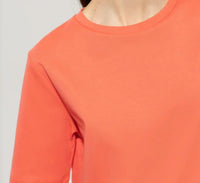 LUISA CERANO Basic Short Sleeve T Shirt in hibiscus - women's t-shirt - view 4