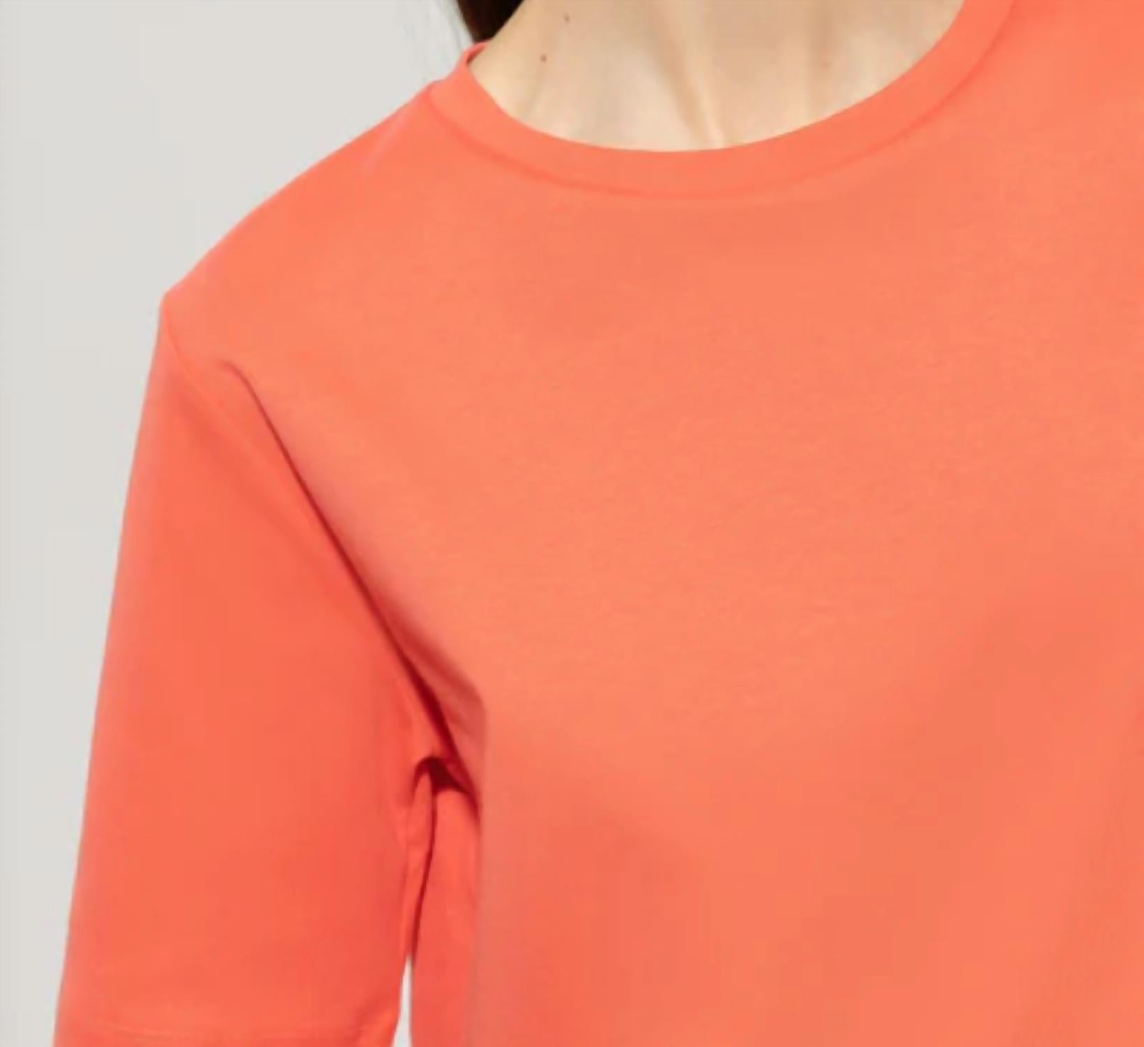 LUISA CERANO Basic Short Sleeve T Shirt in hibiscus - women's t-shirt - view 4