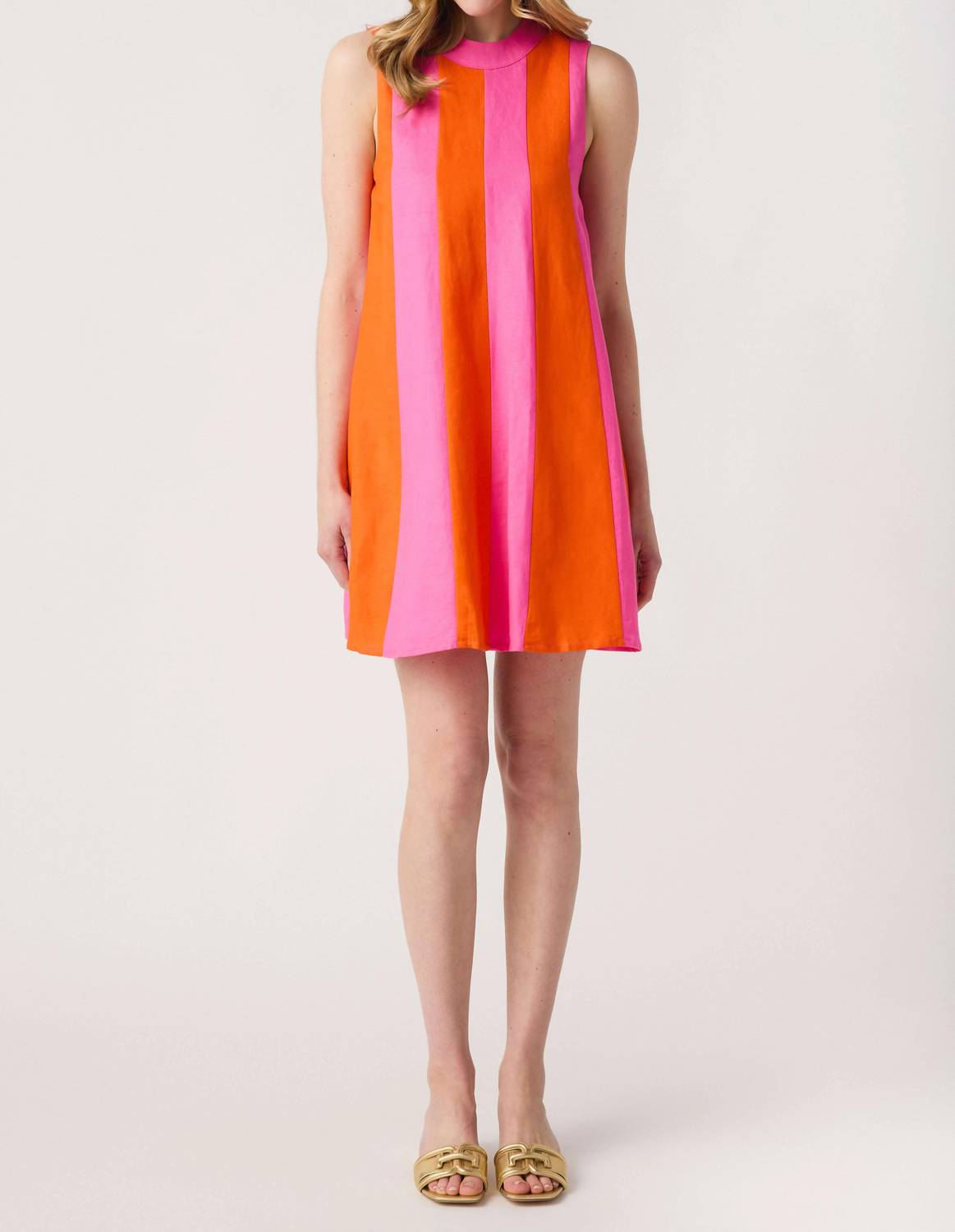 Thml - Women's Cammie Sunset Stripe High Neck Midi Dress