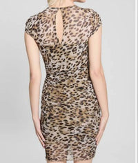 Guess Aida Mini Dress in cheetah skin print - women's dress - detail view