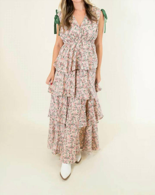 Entro - Ditsy Tiered Midi Dress