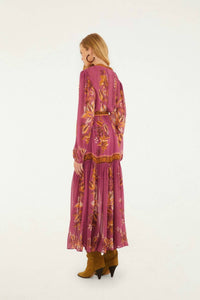 Farm Rio - Delicate Chintz Puff Sleeve Belted Maxi Dress