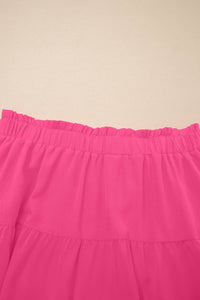 Dear Lover - Frilled Elastic Waist Lace Trim Boho Ruffled Shorts - Plus
