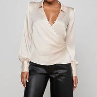 L'Agence - Bernice Wrap Blouse Top