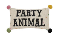 Peking Handicraft - Party Animal With Pom Pom Hook Pillow