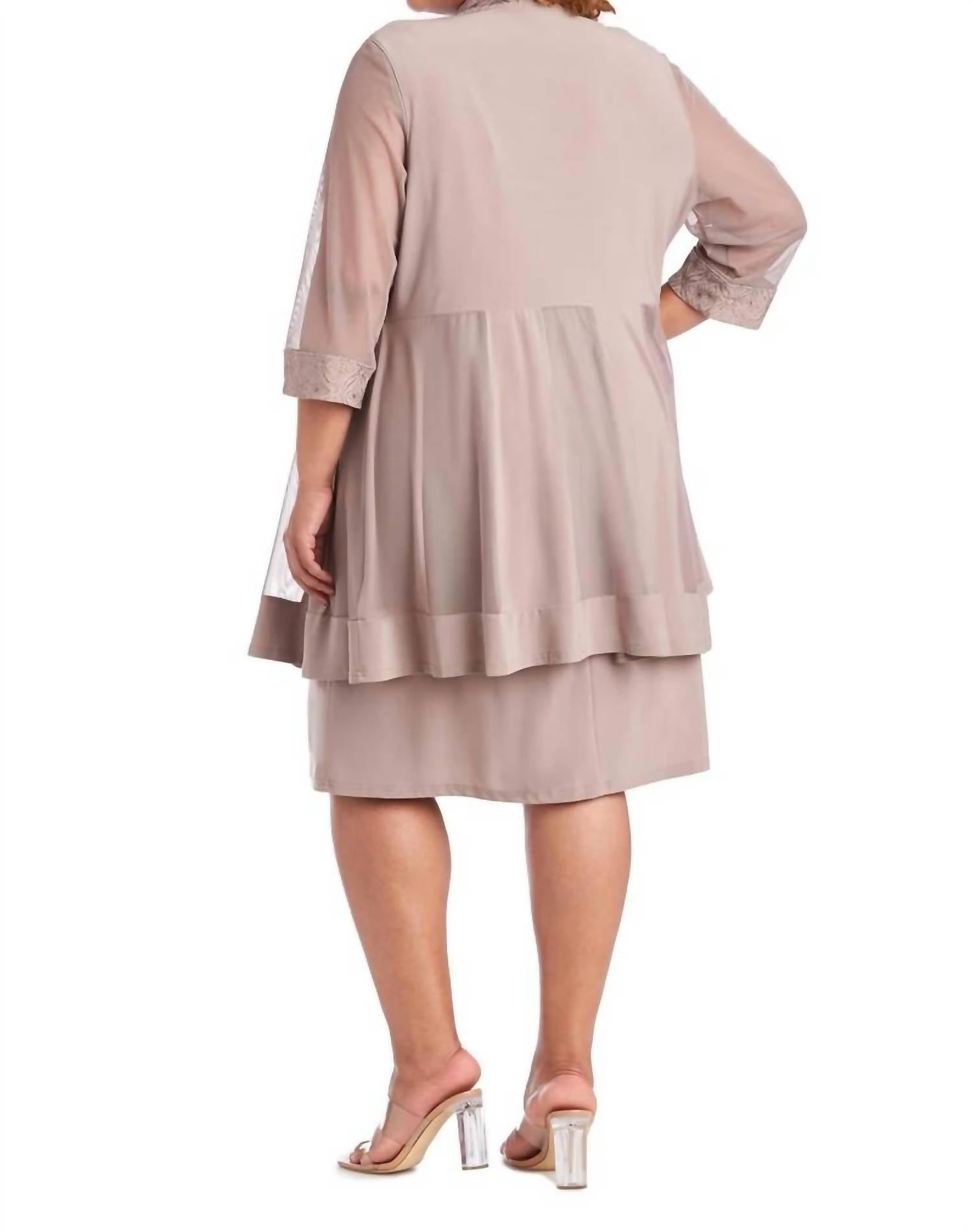 R&M Richards - Plus Size Short Jacket Dress
